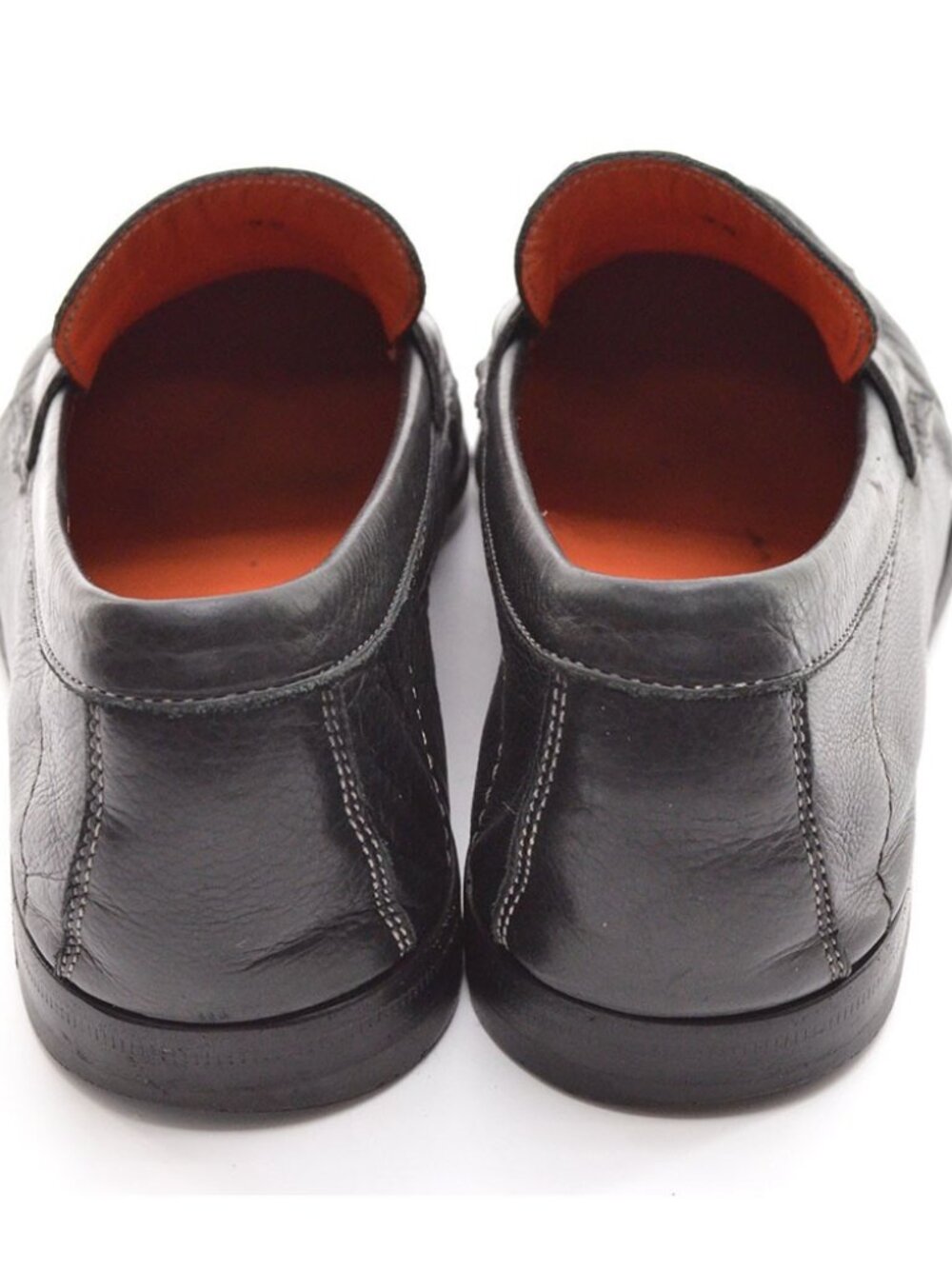 Men Santoni 81747 Black Grain Driving Moc Loafers 9.5 D - Picture 5 of 9